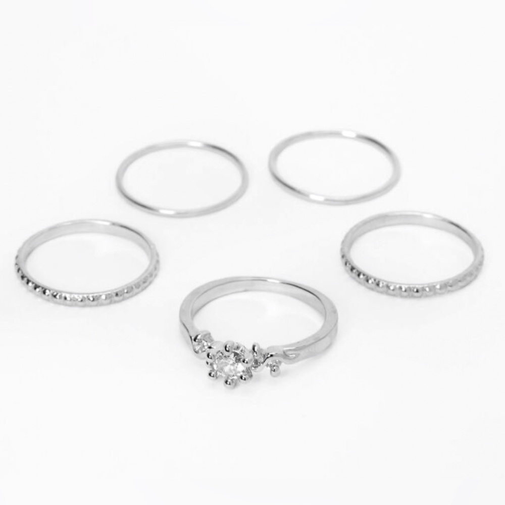 CZ Stackable Ring set of 5 size 7